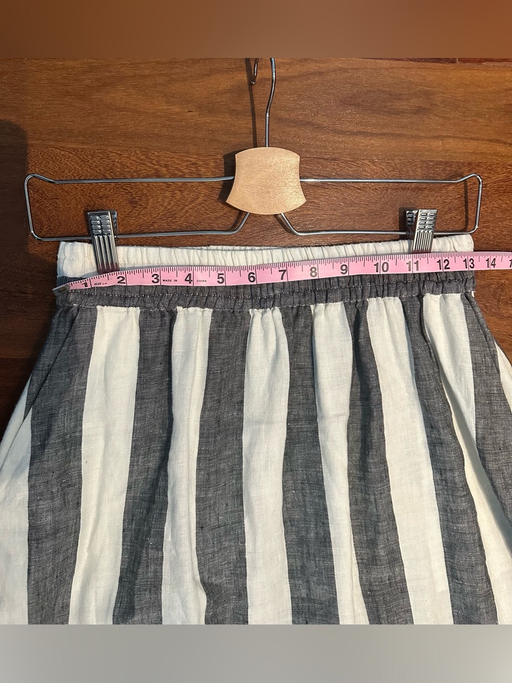 Catherine Malandrino Gray and White Striped A-Line Skirt - Picture 4 of 4
